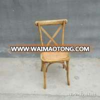 Wood Cross Back Rattan Chair For Restaurant